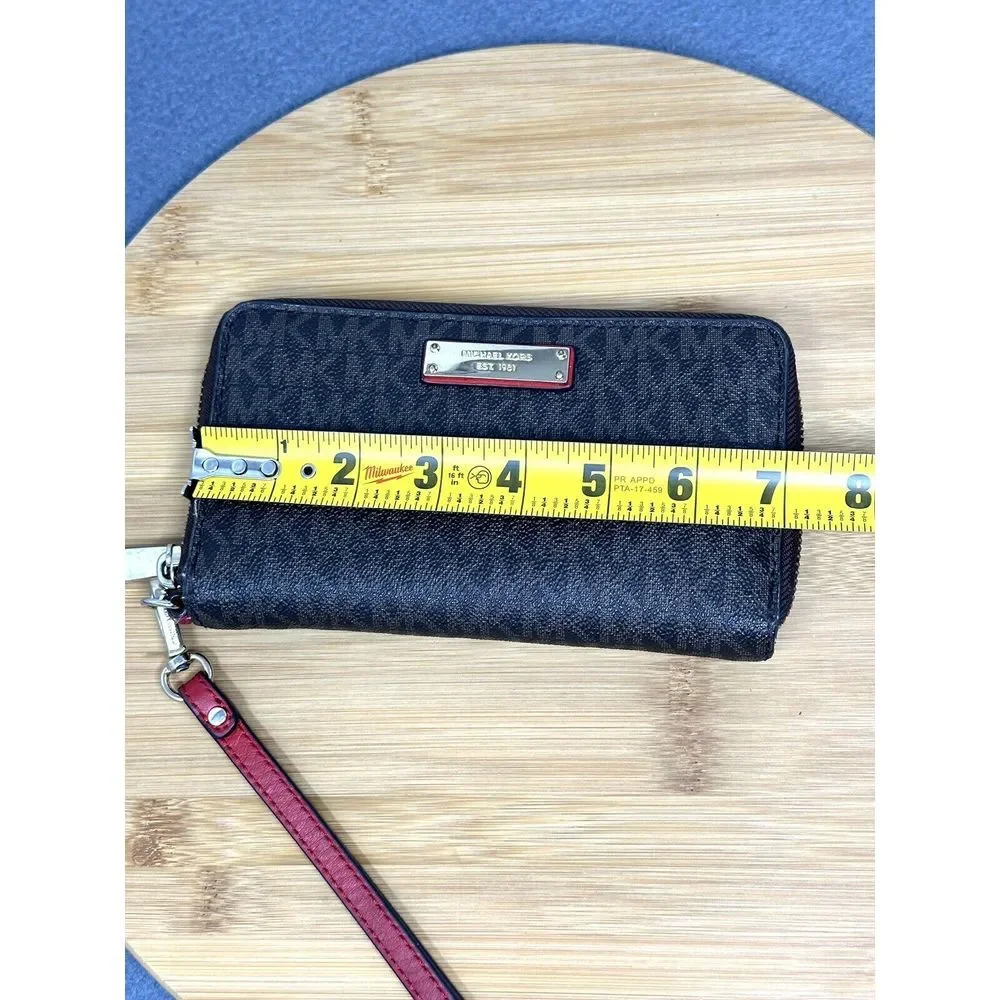 Michael Kors Women's Wristlet Jet Set Travel Smartphone Brown Red 32S7GTTE2B